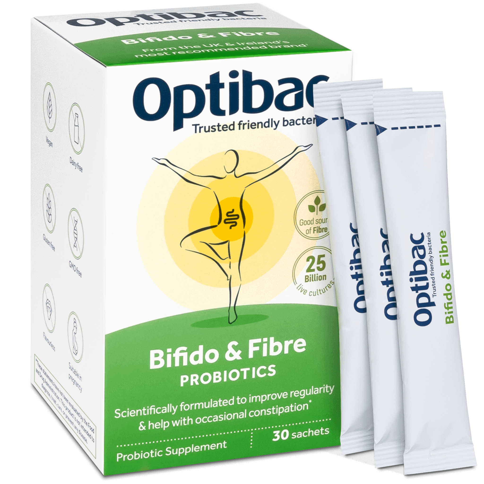 Optibac Probiotics | Bifido & Fibre | contents | 30 sachets