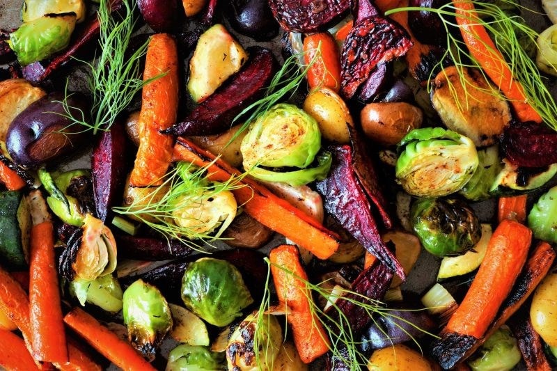 rainbow of roast vegetables