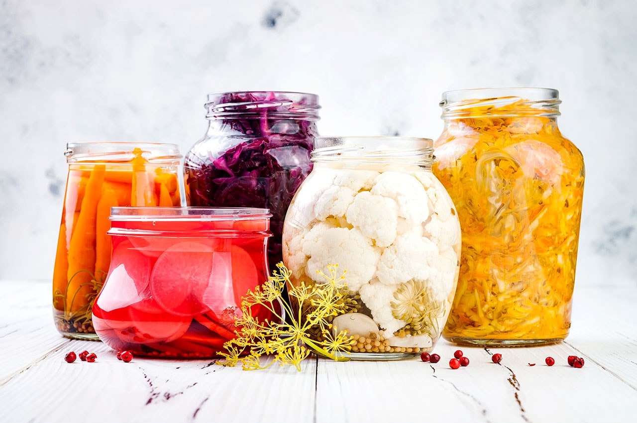 fermented food in jars