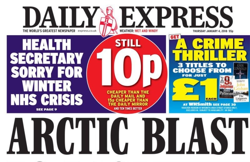 daily express front cover 