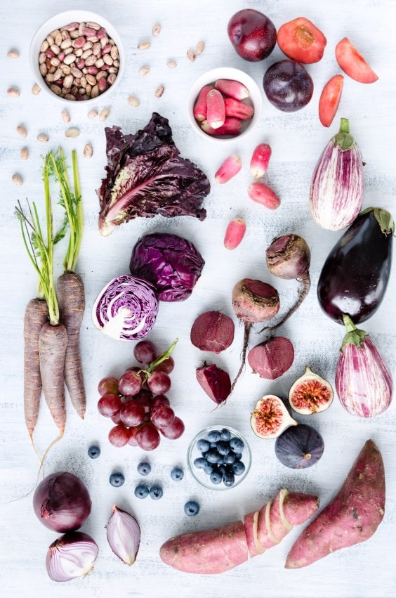 Purple fruit and veg