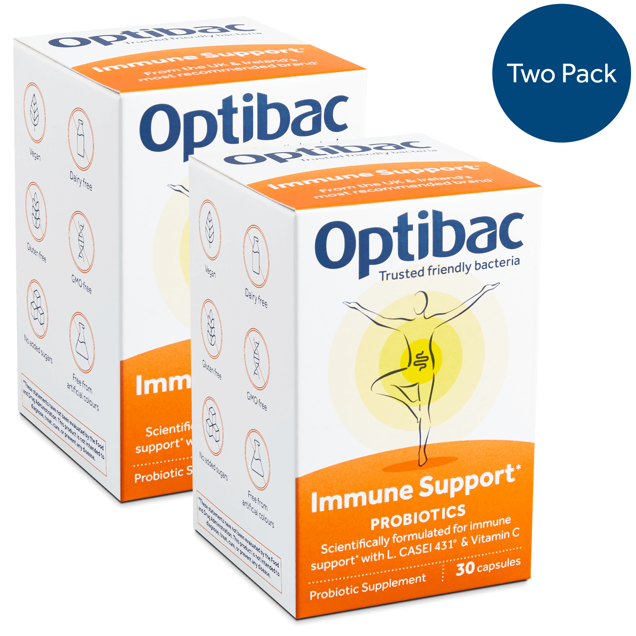 Optibac Probiotics UK | Immune Support | two pack | 60 capsules