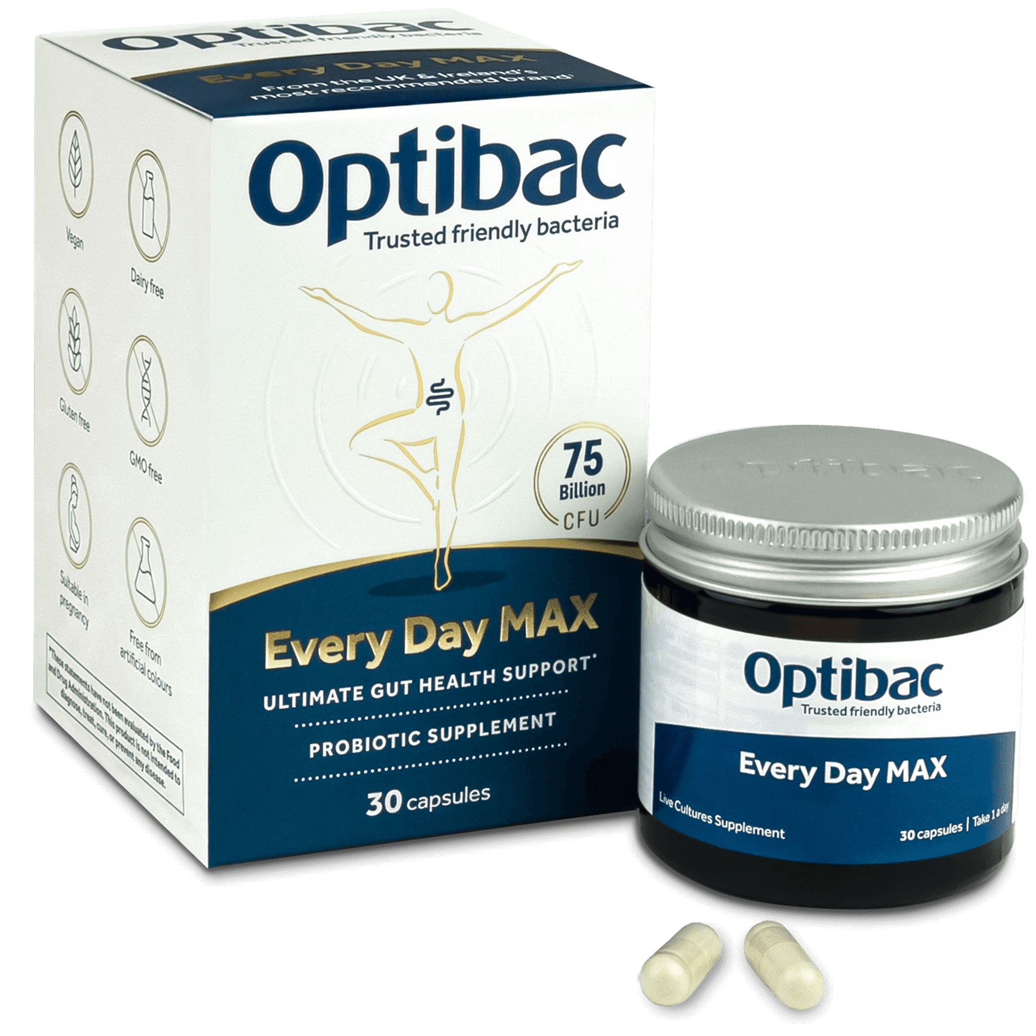 Optibac Probiotics Every Day MAX | 75 billion probiotic | maximum strength probiotics