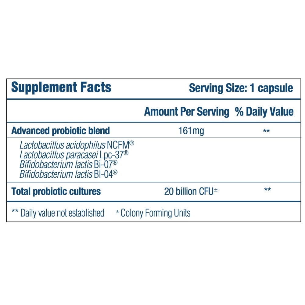 Every Day EXTRA supplement fact panel