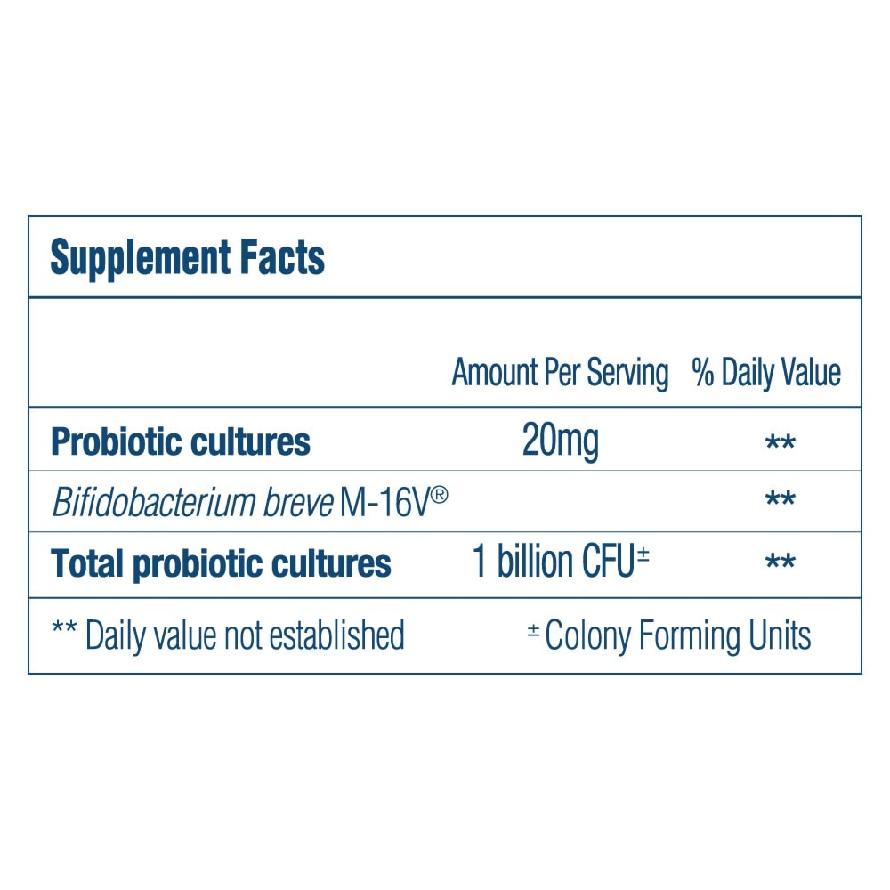 Optibac Probiotics Baby Drops supplement fact panel