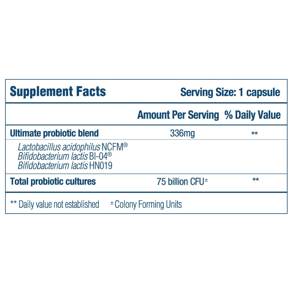 Optibac Probiotics Supplement fact panel Every Day MAX