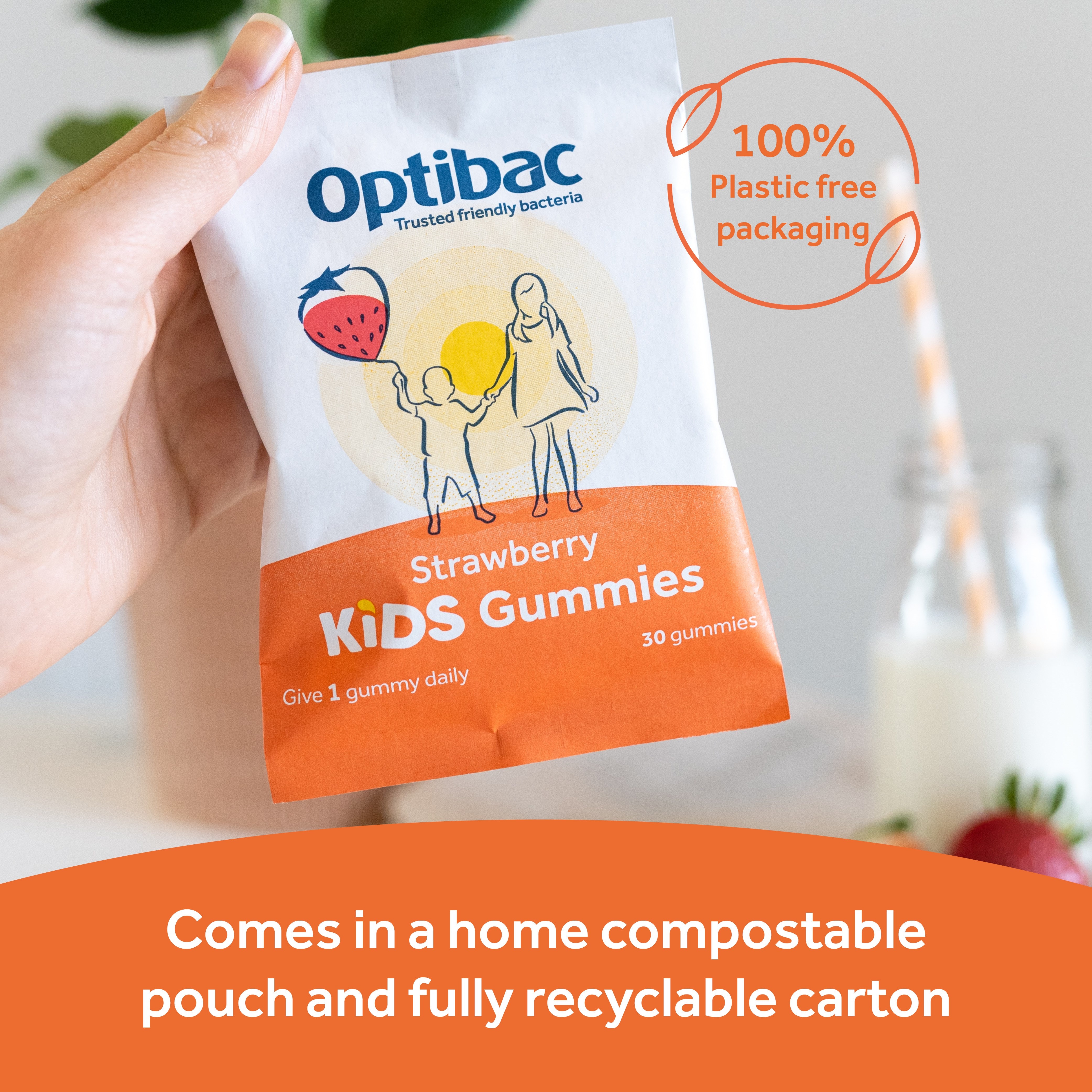 Optibac Probiotics Kids Gummies recyclable packaging