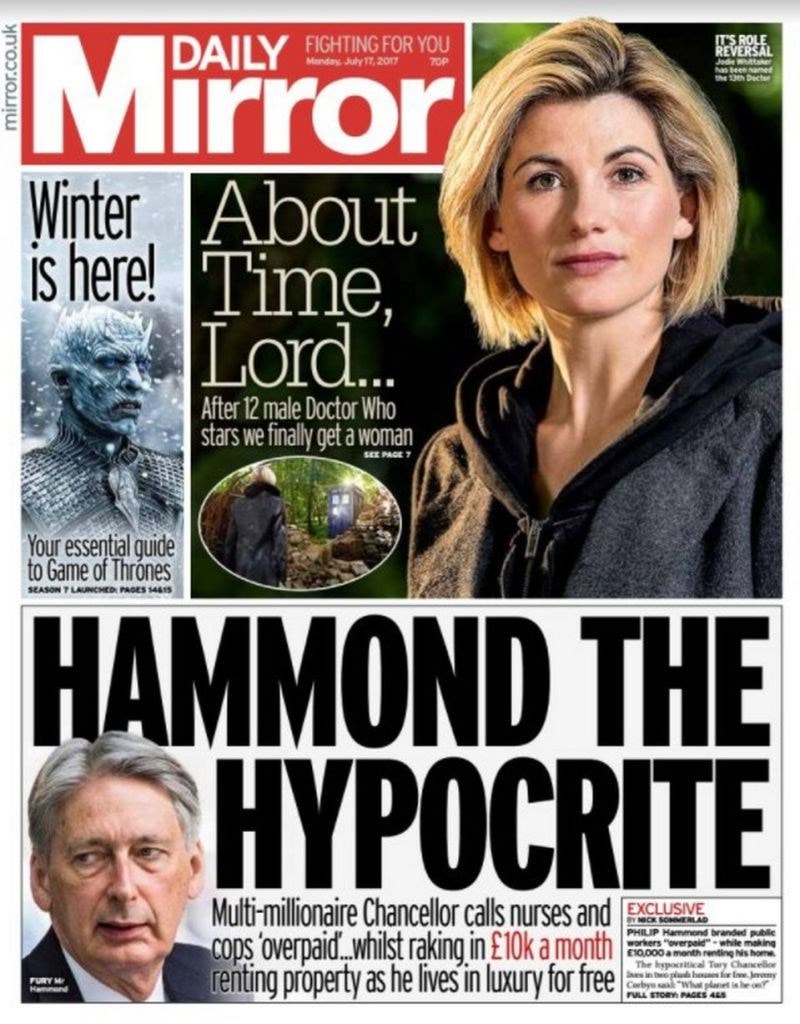 Daily Mirror front cover