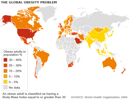 Global map of obesity problem